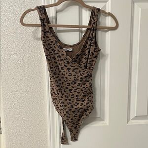 Abercrombie & Fitch Brown Leopard Bodysuit